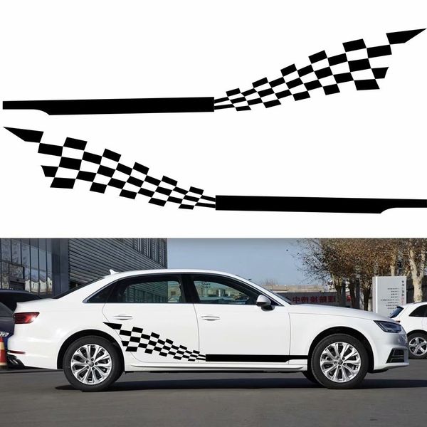 

2pcs/set striped plaid car body sticker body decals