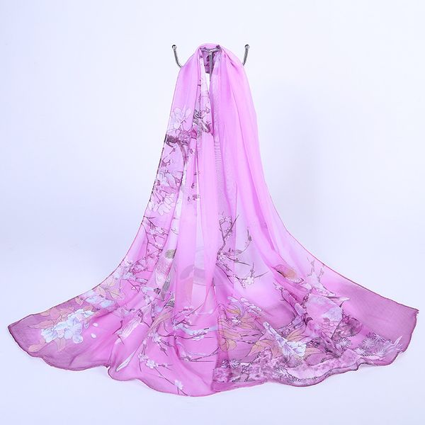 

scarve korean silk chiffon scarf air conditioner shawl women's beach scarf, Blue;gray