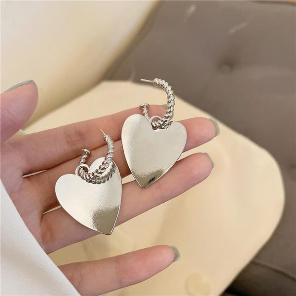 

stud simple cold wind love earrings two wear, Golden;silver