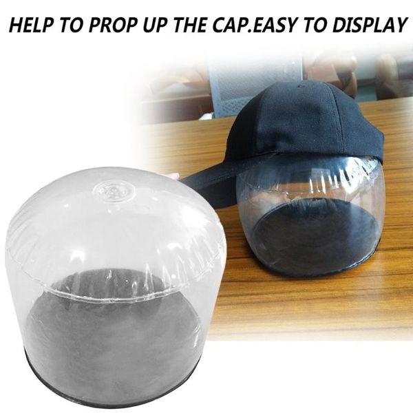

party hats 17x15cm air inflation inflatable pvc transparent hat holder support cap prop up open display