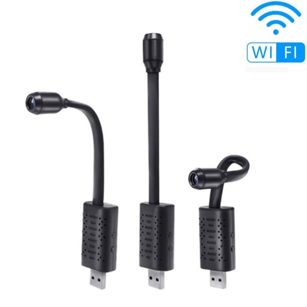 

hd smart mini wifi usb camera real-time surveillance ip camera ai human detection loop recording mini camera, Black;white