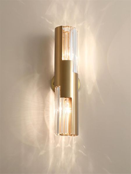 

luxury crystal wall lamps american living room post-modern bedroom bedside lamp study l corridor villa art deco wall lights