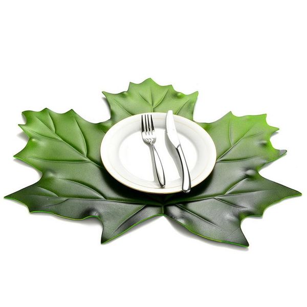 

mats & pads kitchen placemat artificial leaves pvc dining table mat maple bowl pad coasters waterproof home decor