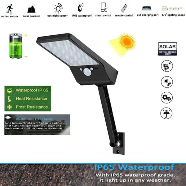 

solar lamps kdl led-solar-wall-lamp outdoor motion-sensor waterproof 3 working modes rotable street-light lighting