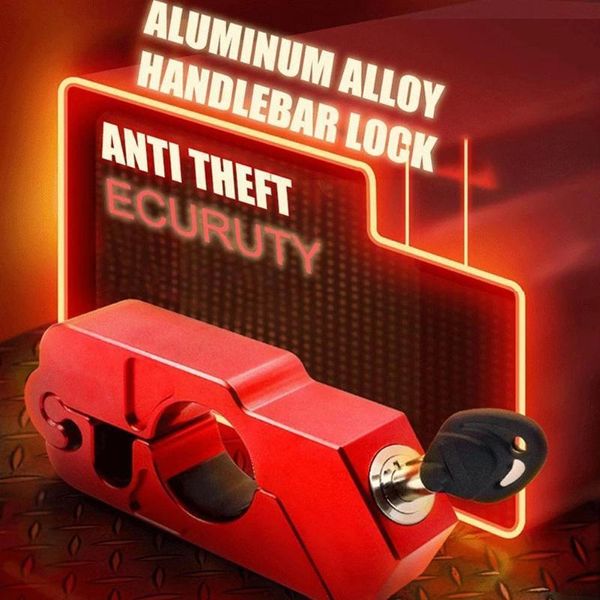

theft protection motorcycle grip lock cnc security safety locks handlebar atv motor fit disc brake anti-theft scooter lever locking q5d1