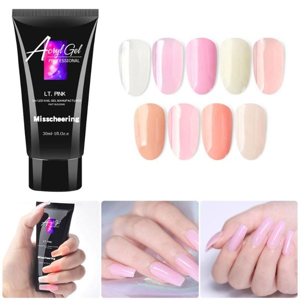 

nail gel painless extending glue art without paper holder quickly extend crystal model 30ml, Red;pink