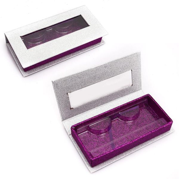 

false eyelashes eco friendly lash box color blue and white style hexagonal