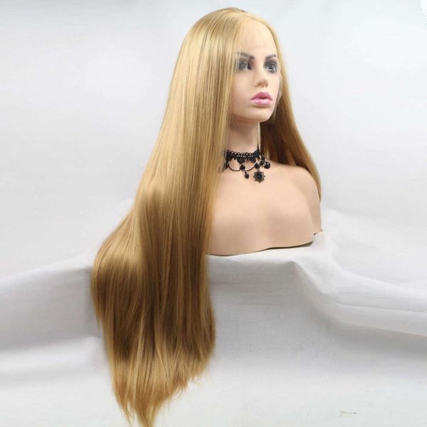 

front lace wig chemical fiber natural curvature monochrome brown, Black;brown