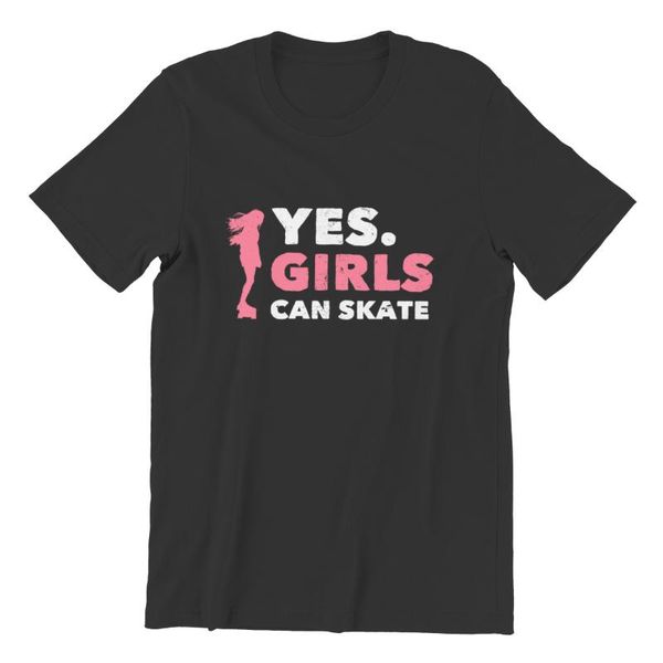 

men's t-shirts t-shirt yes girls can skate skateboarding funny cute round collar 127041, White;black