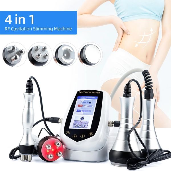 

four in one thin body plastic machine 40k cavitation ultrasonic 5mhz rf vacuum fat cluster burner for fat reduction usa warehouse