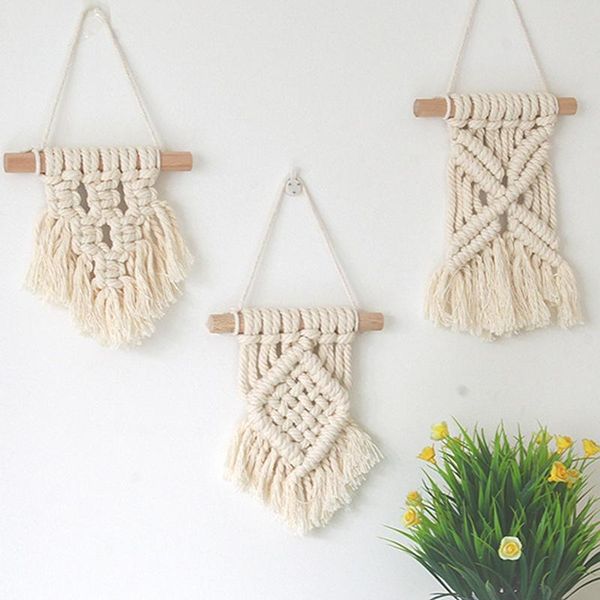 

decorative objects & figurines sale- handmade woods hanging decorations tassel kids room decoration nordic home wall tapestry decor