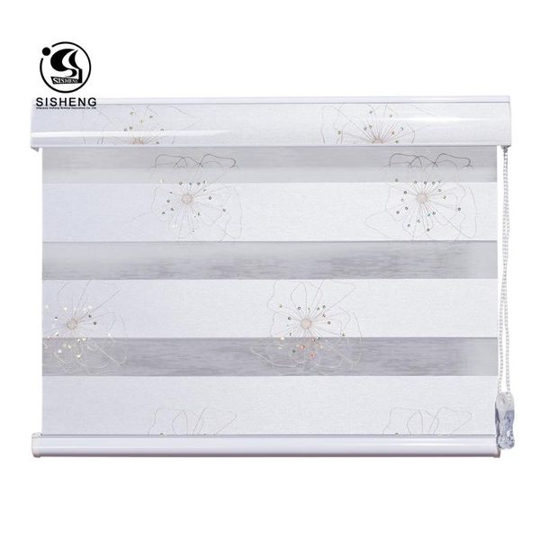 

blinds simple and clear style zebra pattern blind with embroidery