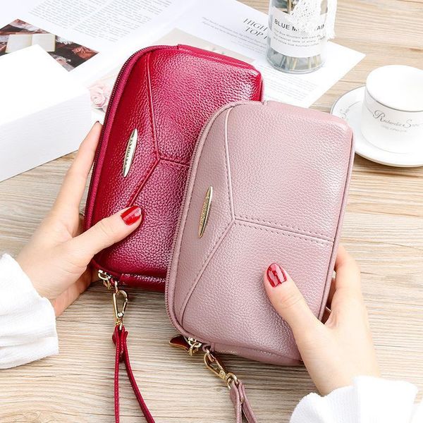 

fashion women wallets long style multi functional wallet purse pu leather female clutch coin money bag credit card holder, Red;black