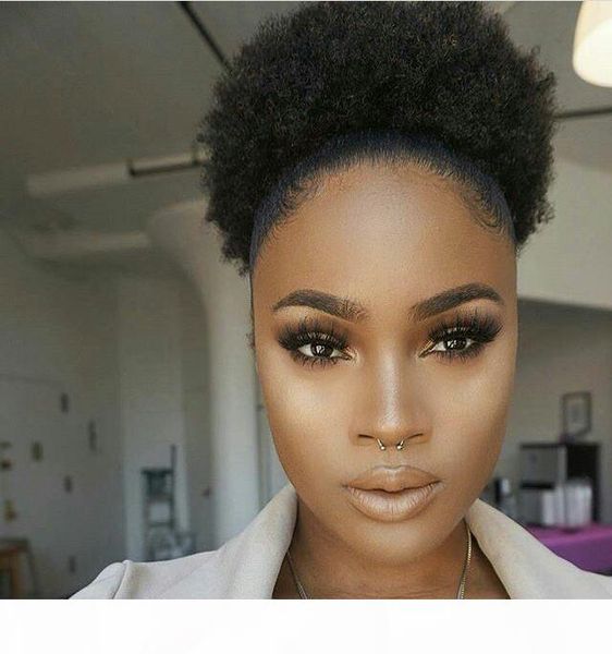 

short high ponytail hairpiece afro curly puff drawstring ponytail for black women
