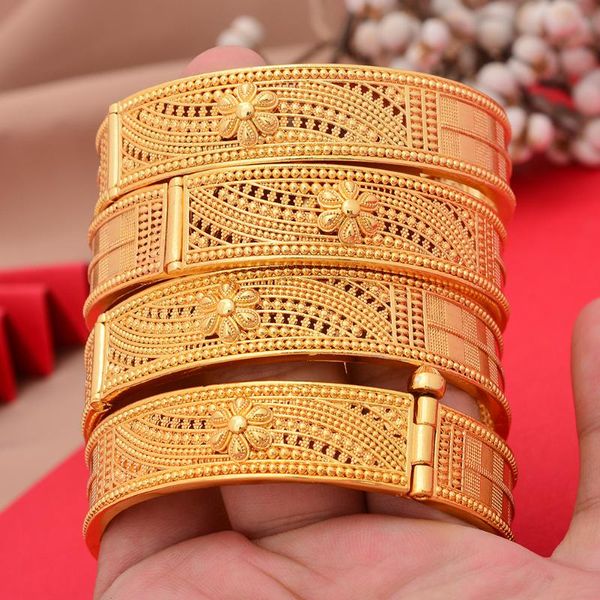 

bangle luxury 4pcs/lot big bracelet for women dubai bangles ethiopian african wedding jewelry arab middle east, Black