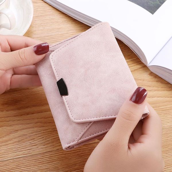 

wallet women short matte leather coin purse girls money bag hasp fashion small ladies card holder carteira w099, Red;black