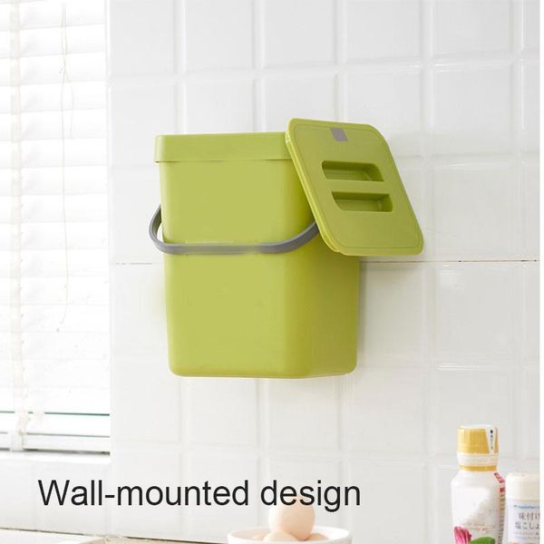 

buckets high kitchen hanging open cover waste bucket household living room bedroom wall portable rectangular trash can uej
