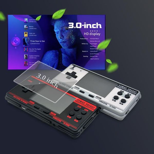 

portable game players fc3000 handheld console 8 simulator colorful screen black gray drop shopping