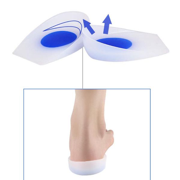 

shoes materials 1pair heel cup support pad for plantar fasciitis pain gel insoles, Black
