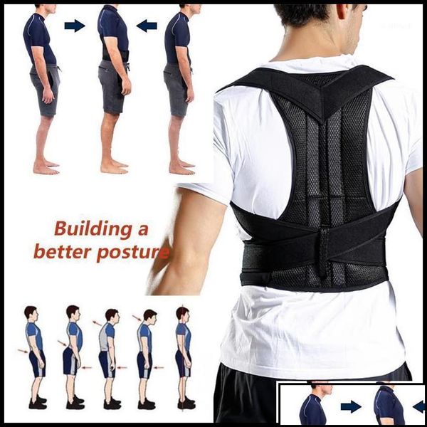 

support as safety athletic outdoor as sports & outdoors back waist corrector adjustable adt corest correction trainer shoder lumbar brace sp, Black;gray