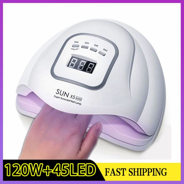 

sun x5 max 120w auto 45led new professional nail gel dryer upgrade us eu plug manicure lamp
