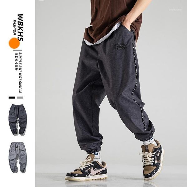 

men's pants 2021 autumn men fashion trousers solid color casual, Black