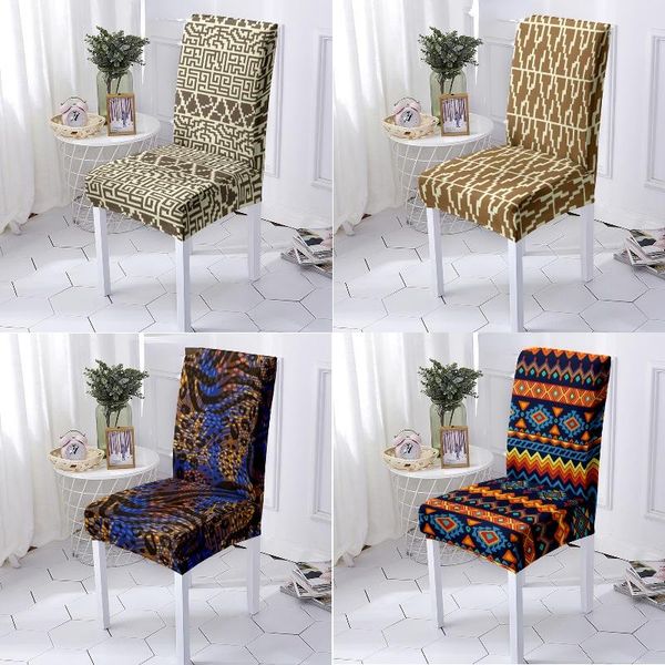 

chair covers geometric stripe printing cover seat dinning makeup kitchen party decoration office elastic