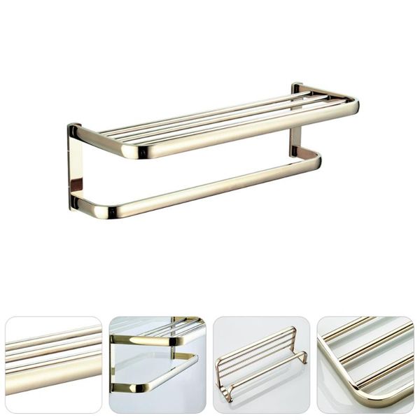 

hooks & rails 1pc wall-mounted brass multifunctional towel rack stable (golden)