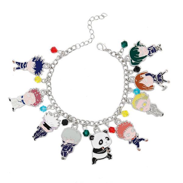 

charm bracelets anime jujutsu kaisen bracelet gojo satoru yuji itadori fushiguro megumi kugisaki nobara toge inumaki figure charms bangle gi, Golden;silver