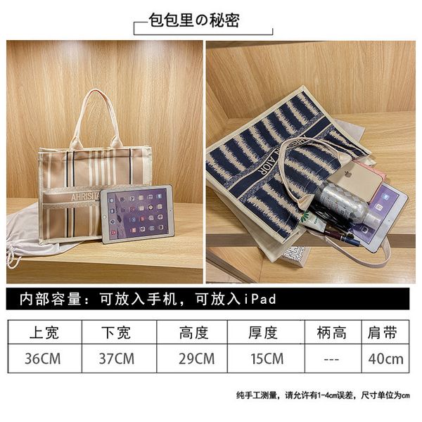 

portable canvas 2021 summer new korean high-capacity one shoulder tote bag simple literary one shoulder bag