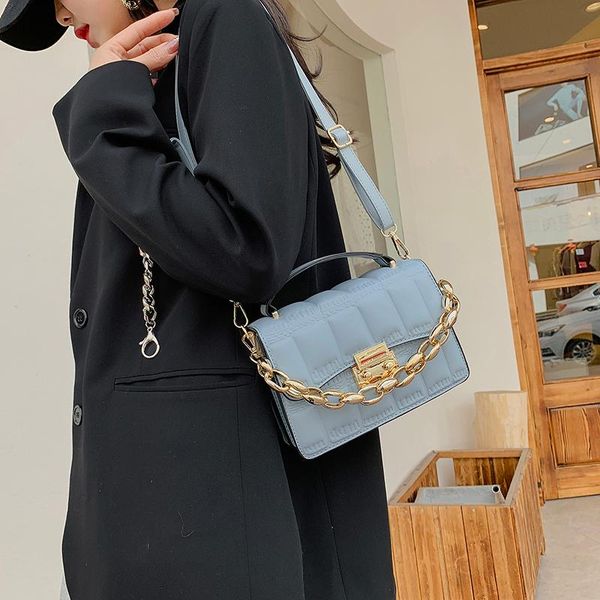 

evening bags summer fresh versatile handbag for women 2021 fashion lock chain shopper bag lady shoulder daily female cross body white