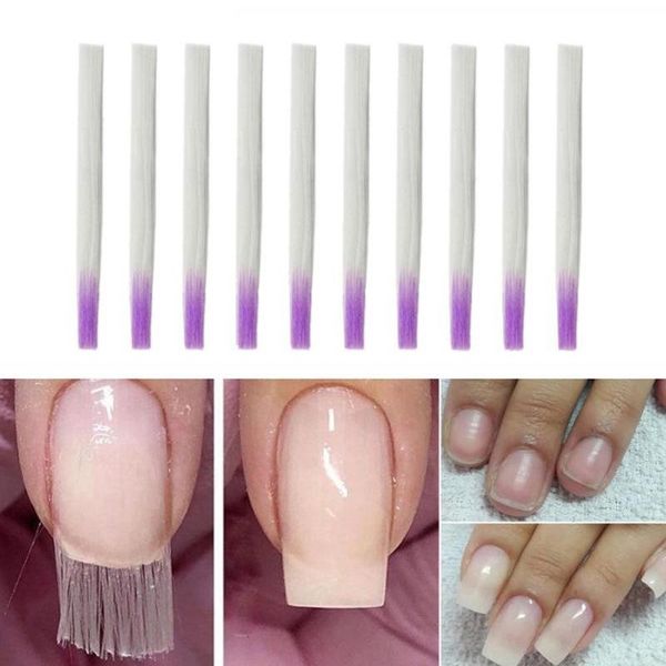 

nail art kits 10pcs silk fiber optic for extension form non-woven uv gel building manicure tools cin6 899