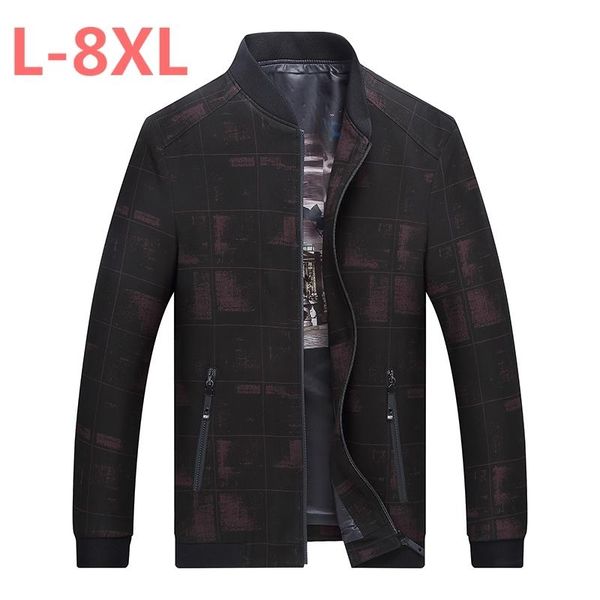 

men's jackets large size 8xl 7xl spring autumn 2021 jacket men fashion casual loose mens sportswear bomber and coat, Black;brown