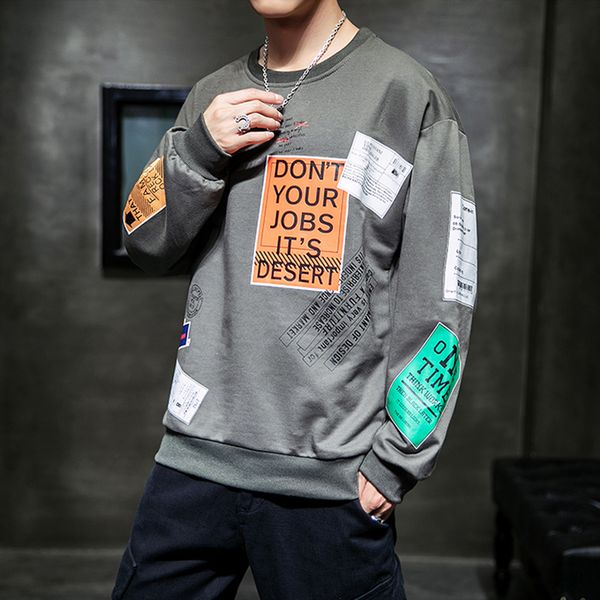 

new 2021 brand men's hoodie spring harajuku long sleeve streetwear plus size clothes casual korean style print fashion clothing d2qz, Black