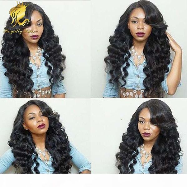 

natural wave glueless silk base lace front wig bleached knots brazilian human hair wig human hair wavy for black women, Black;brown