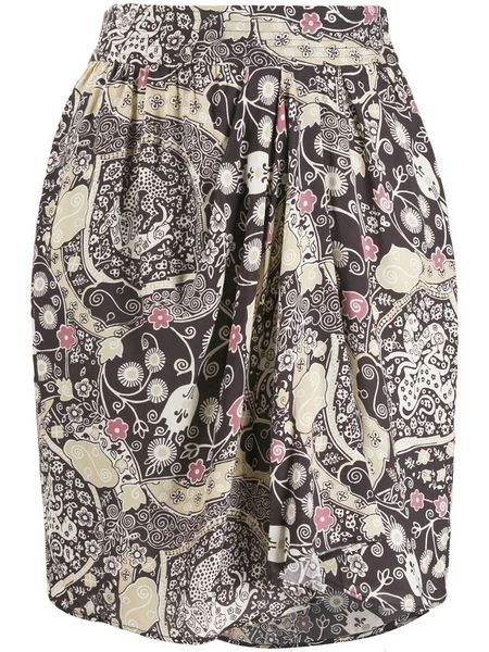 

2021 new incio da primavera das mulheres do vintage mini saia assimtrica impresso de cintura alta senhoras saias curtas roupas femininas 0lf, Black