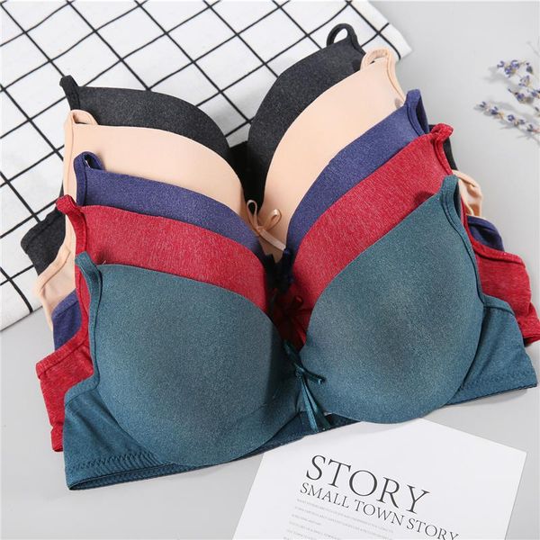 

seamless bra super push up bras for women underwear gather double push up bras for women stripe comfort lin, Red;black