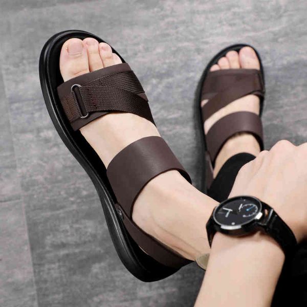 

slippers men trending summer outdoor leisure beach luxury sandals brand fashion shoes indoor bath slides lgdc, Black