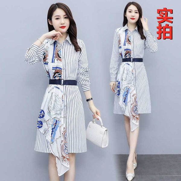 

dress striped shirt autumn women's, Black;gray