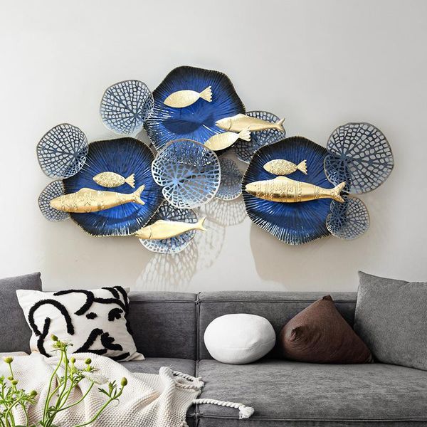 

decorative objects & figurines 3d european creativity wall mounted iron fish decoration three dimensional handicraft of bedroom ocean wind