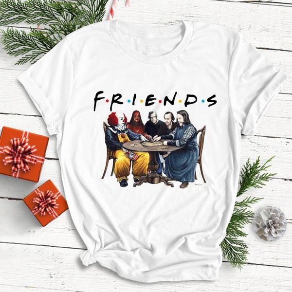 

horror friends women t-shirts halloween character friends tv show harajuku t-shirt summer tshirt fashion tees, White