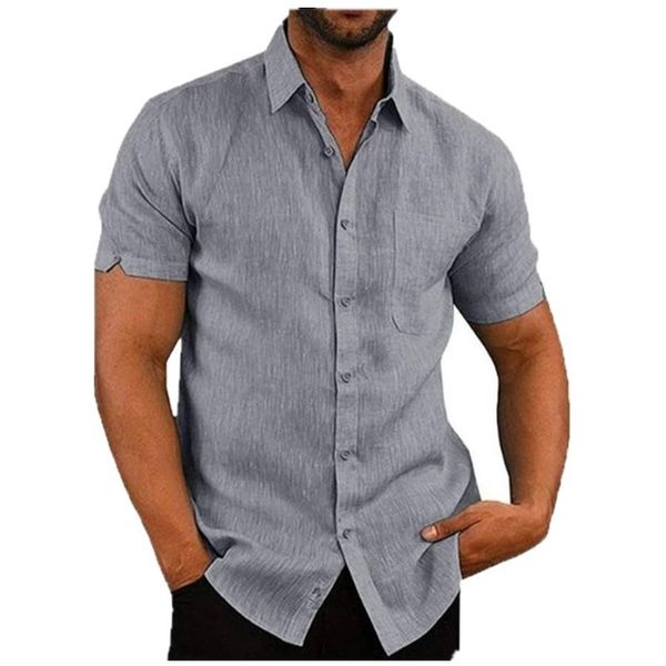 

men's shirts summer lapel solid color short sleeve shirt cardigan thin, White;black