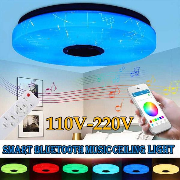 

ceiling lights 36/80w graffiti lamp shade smart music led light for bedroom living room lighting fit bluetooth speaker app control