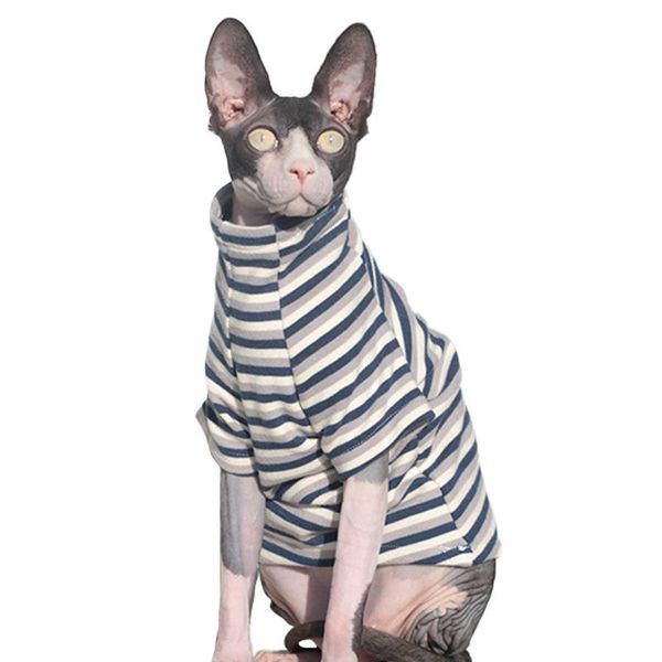 

cat costumes clothes for sphinx hairless hoodies shirt striped clothing warm knitted sweater pet costume autumn and winter