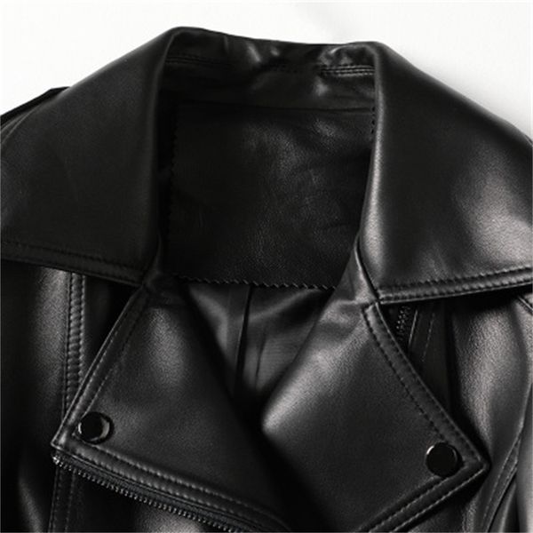 

2021 genuine leather jacket real sheep female spring h62 x823, Black;brown