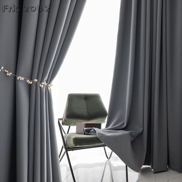 

curtain & drapes 2021 nordic full blackout high-precision plain finished custom curtains for living dining room bedroom
