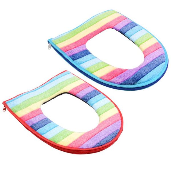 

toilet seat covers 2pcs cover lid flannel set cushion(random color)