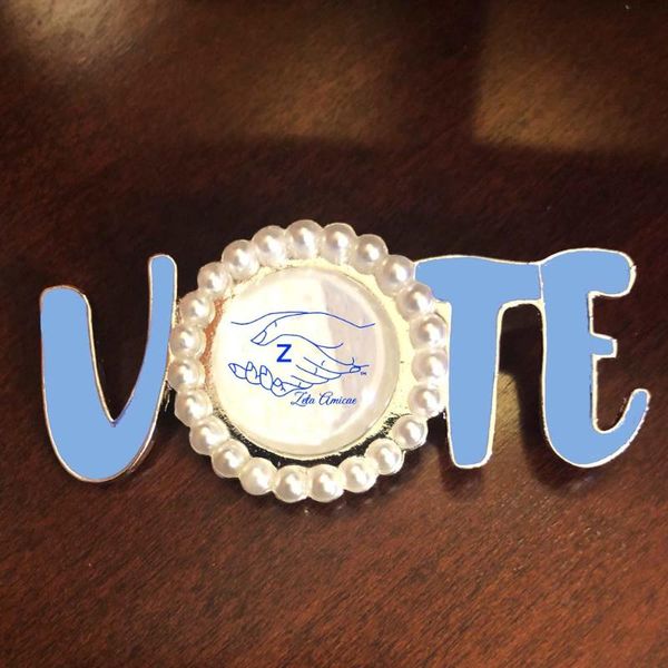 

pins, brooches philo blue zeta amicae vote pearl brooch lappel pin, Gray