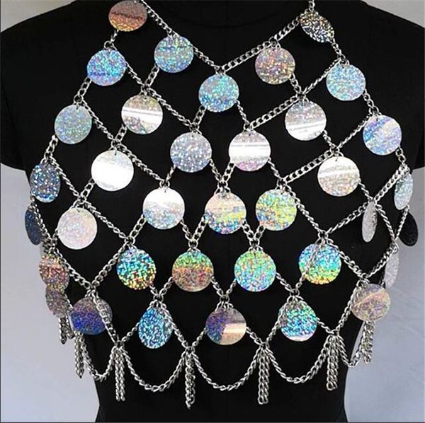 

backless brilliant colored acrylic gold round metal fate tassel halter camis dig accessories superior parts of summer women 5kqz, White