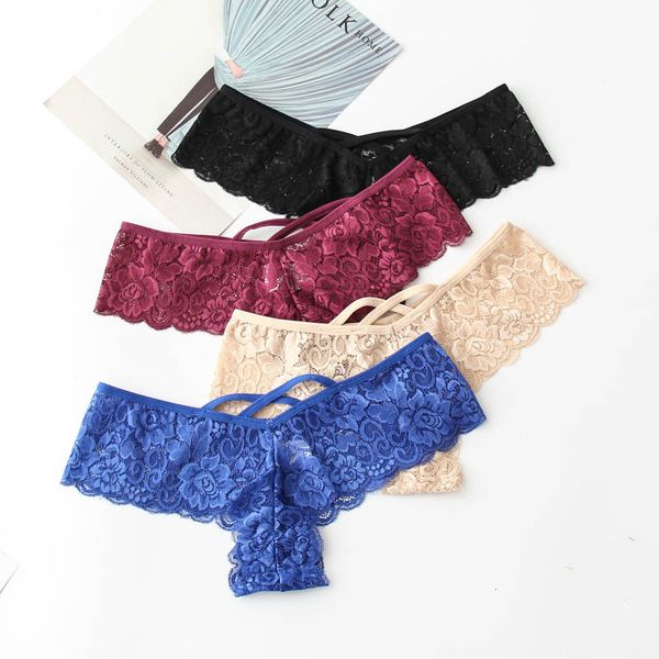

lace panties woman lingerie soft g-string new female panties underwear woman lace thongs g-string -xxl, Black;white